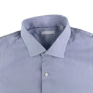 La Perla Shirt Mens Large‎ Italy Stripe Cotton Nylon Stretch Tailored Luxury
